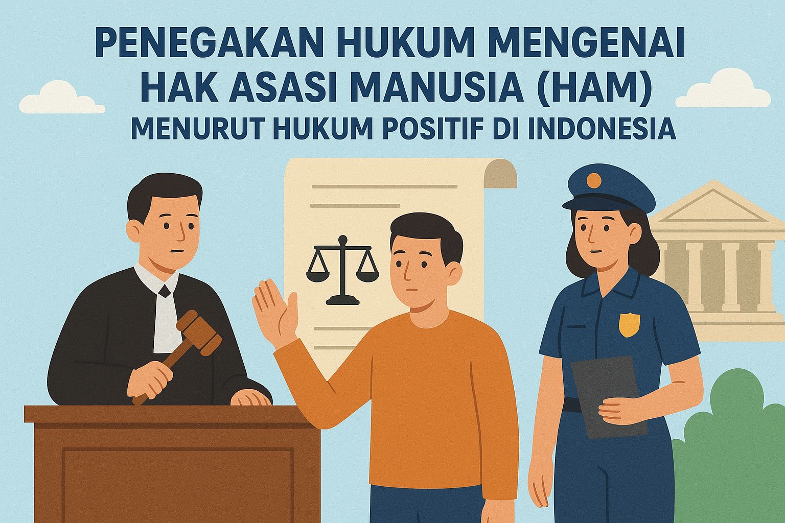 Ilustrasi penegakan hukum mengenai hak asasi manusia menurut hukum positif di indonesia. (Foto: Istimewa)