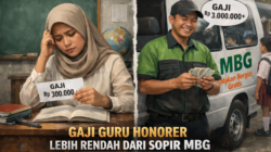 JPPI soroti ketimpangan gaji guru honorer dengan supir MBG. (Foto: AI)