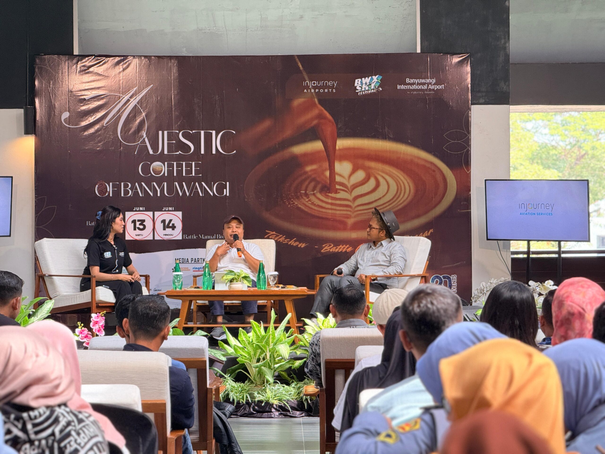 Talkshow edukatif BWX Sky Fest 2.0 "Majestic Coffee of Banyuwangi" di Bandara Internasional Banyuwangi. (Foto: Istimewa)